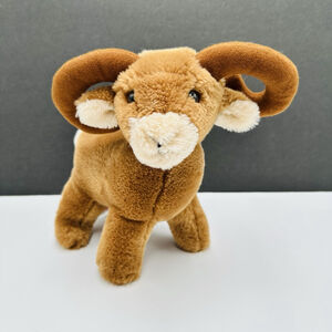 Dakin Brown Plush Ram 10” Stuffed Animal 1986 Vintage